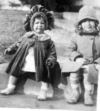 Jean in her blue velvet coat and hat